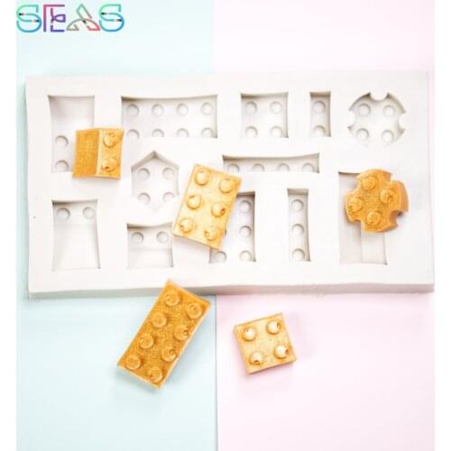 Toy Brick Silicone Baking Accessories DIY Biscuit Mould Sugar Craft Chocolate Cutter Mould Fondant Cake Decorating Tool Baking