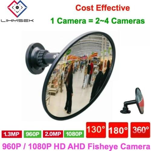 Lihmsek Smart 1.3MP 960P 2.0MP 1080P AHD Vandal-proof Mirror Type HD AHD Fisheye Camera with Wide angle 130 180 360 degree Lens