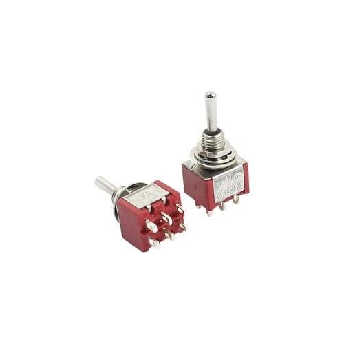 Panel Mount 3 Positions 6 Pin DPDT Momentary Toggle Switch AC 250V 2A 2pcs