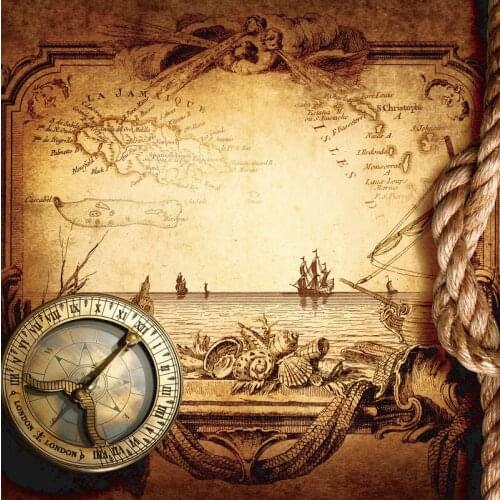 Laeacco Old Vintage World Ship Maps Navigation Home Party Decor Pattern Photographic Background Photo Backdrop For Photo Studio