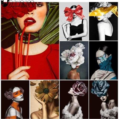 Fashion Beauty Diamond Painting Girl Mosaic Kit Flower 5Ddiy Cross Stitch Embroidery Handmade Inlaid Home Decoration Gift Design