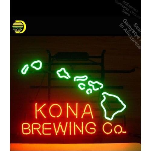 Neon Sign for Kona Brewing AArt Neon Bulb sign handcraft Real Glass Bar Neon Light Sign Outdoor Wall Light neon lights for rooms