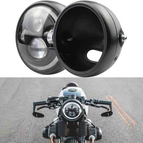 NEW-5-3/4 Inch 5.75 Inch Motorcycle Headlights Housing Bucket for Motorcycle Accessories Black