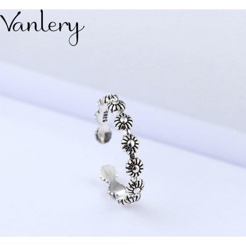 New Fashion Gothic Flower Rings For Women Wedding Rings Fashion Jewelry Ladies Accessories Boho Jewelry 2021