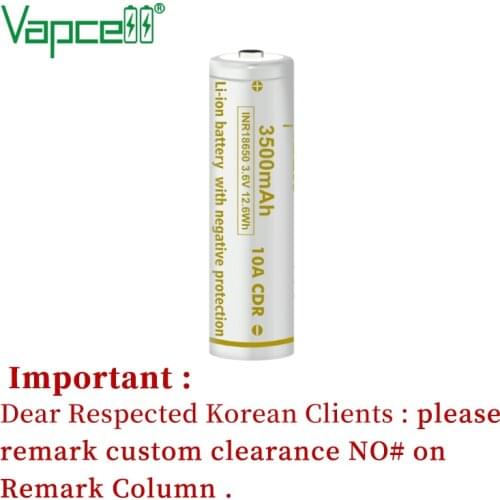Vapcell Original 18350 3500mah 10A N1835A 3 .7V rechargeable li ion battery button top for flashlight power tool Free shipping