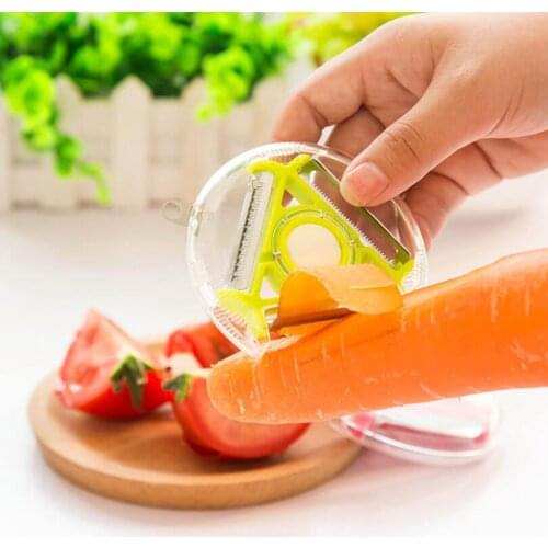 Vegetable Fruit Peeler Paring Knife Slicer Triple Fruit Vegetable Cooking Tools Peeler Planer Stainless Steel Blade