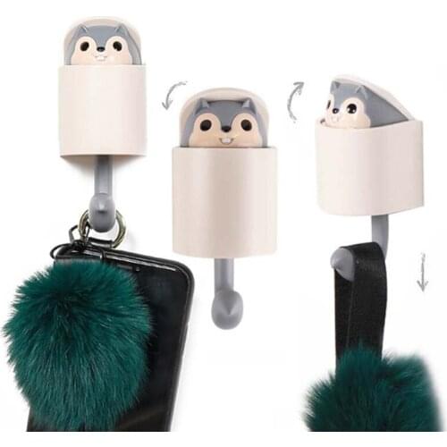 Coat Wall Hook Key Holder Creativity Outstretch Squirrel Hook Wall Home Decoration Kitchen Hook Bathroom Accessories Coat Hanger