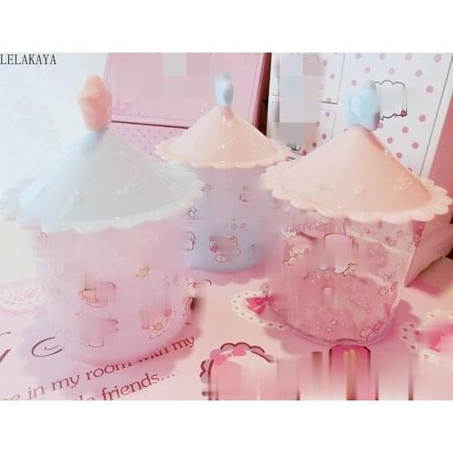 Cartoon Lovely Stars Cosmetic Cotton Swab Storage Box With Lid Plastic Toothpick Holder Desktop Bins Jewelry Storage Boxes New