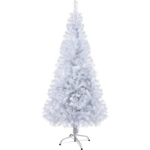 Christmas Tree for Home, Office, Party Decoration with， Easy Assembly, Metal Hinges & Folding Base - White