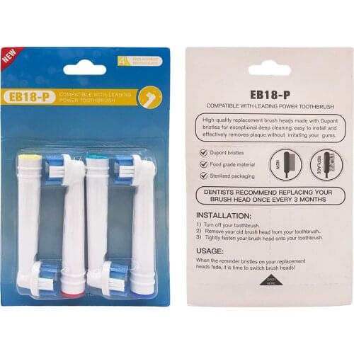 3D Whitening EB18-P Replacement Toothbrush Heads Oral Clean 4pack(16pcs)
