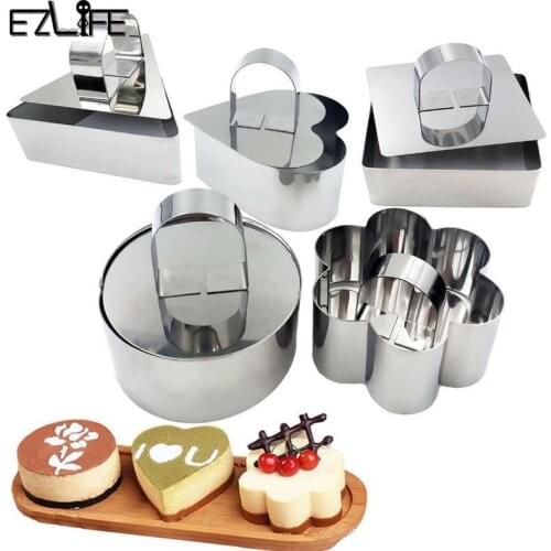 1Pcs Stainless Steel Baking Dish DIY Bakeware Tools Cupcake Mold Mousse Ring Cheese Tools Salad Cake dessert Mould