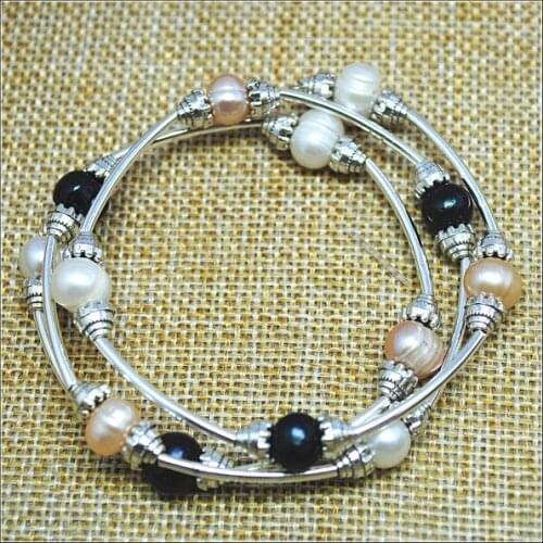 Women bracelets flexible pearl bracelets many colors available size 7-8mm of cultured freshwater pearl with best wholesale price