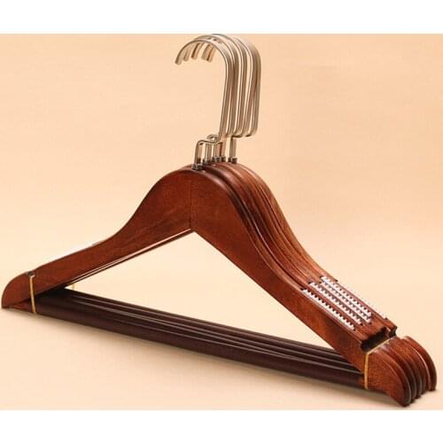 10pcs/ot 38cm/44cm Adult Wooden Hangers Vintage Hotel Household Clothes Hanger (30cm Can LOGO)