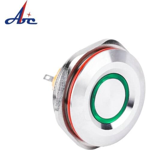 30mm 2NO2NC Momentary Led Illuminated Ring Power logo DPDT IP67 Waterproof Self-locking Light Car Electronic Push Button Switch