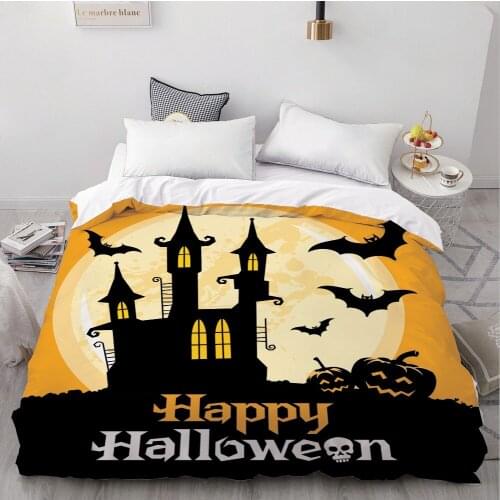 3D Cartoon Duvet Cover for Kids/baby/children/boys,Comforter/Quilt/Blanket case Bedding 220x240/200x200 Happy Halloween Yello