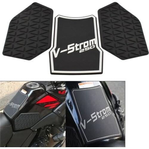 3x Black Gas Tank Traction Side Pad Knee Grip Sticker Decal Protector For SUZUKI V-Strom VStrom DL 250 DL250 2017 2018 2019 2020