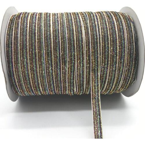 5Yards/lot) 3/8" 10mm Glitter Double color Ribbon Headband Clips Bow Wedding Christmas Decoration #05