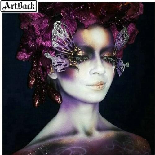 5d diamond painting woman butterfly icon full square & round diamond mosaic "johnny hallyday" painted sticker decoration