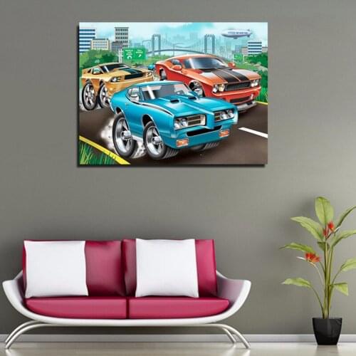 5D DIY Diamond painting needlework full diamond "cartoon muscle racing" embroidery square rhinestone wall decoration mosaic gift