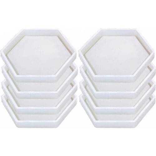 8 Pack Hexagon Silicone Coaster Molds Silicone Resin Mold, Epoxy Molds for Casting with Resin, Concrete, Cement