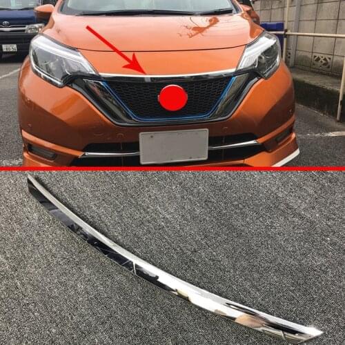 ABS Chrome Front Hood Bonnet Grill Grille Around Trim Molding For Nissan NOTE 2017 2018