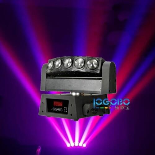 Free Shipping 5x10W RGBW / White Led Beam Strobe Light Moving Head Disco Bar Color Wash Lighting Wedding DJ Equipment Proyector