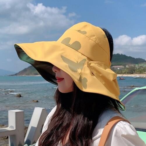 Big Brim Cap For Women Wild Empty Top Hat Creative Sun Hat Ladies Outdoor UV Protection Riding Cap For Beach Cloth Accessories