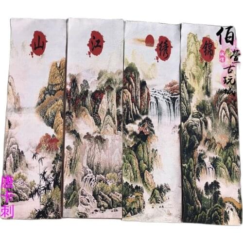 Collection of ancient religious Thangka embroidery, four screens, Nepalese portrait, brocade painting, silk brocade, river and m