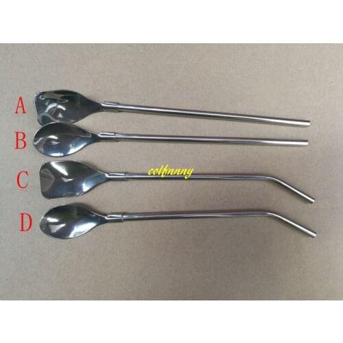 100pcs/lot 6mm diameter 8.5" Stainless Steel Drinking Straw Spoon Milk Coffee Juice Stirring Party Bar kitchencraft