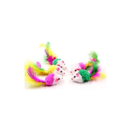 Multicolor Furry Mouse Cat Kitten Real Fur Gravel Sounds Cute Toy Faux Mice Cat Scratching Toys Gatos Cats Pet Toys Games