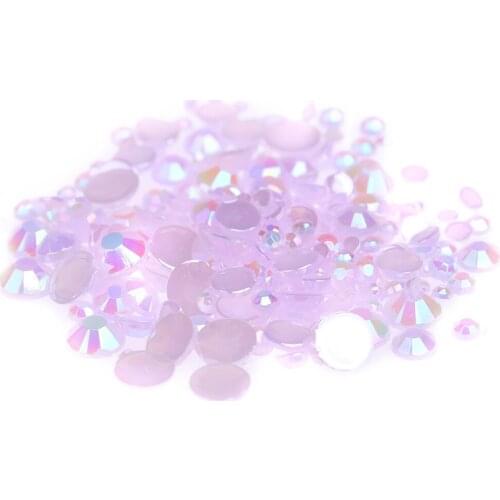 Newest Fashion Many Sizes Jelly Purple Color Acrylic Rhinestones Shoes Clothing Decorations Sparkling Nail Art Decorations