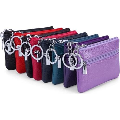 2019 New Women Men Leather Wallet Multi Functional zipper Leather Coin Purse Card Wallet Coin Purse Pouch Key Holder