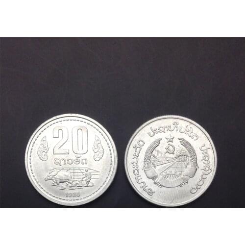 Lao 20 art New Genuine Original Coins 100% Real Issuing Coins Unc