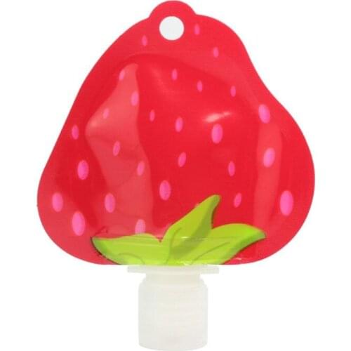 Mini Plastic Triangle Fruit Shape Empty Storage Bag Lotion Cream Shampoo Dispenser Water Drop Printed Refillable Bottle Flexible