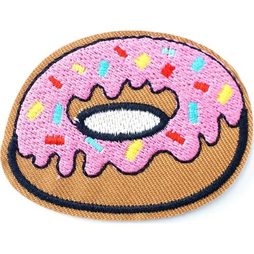 Doughnuts (Size:6.3X4.8cm) DIY Cloth Badges Mend Decorate Patch Jeans Jackets Bag Clothes Apparel Sewing Decoration Applique