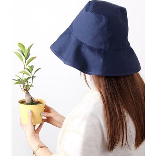 Fishing cap spring summer mens hat hat travel sun hat female male fisherman pure color collapsible cotton fisherman hat