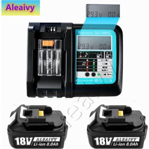 WIth Charger BL1860 Rechargeable Battery 18 V 6000mAh Lithium Ion for Makita 18v Battery 6ah BL1840 BL1850 BL1830 BL1860B LXT400