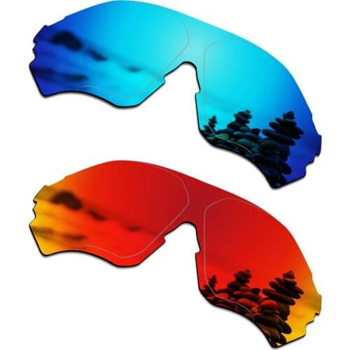 SmartVLT 2 PCS Polarized Sunglasses Replacement Lenses for Oakley EVZero Range Ice Blue and Fire Red