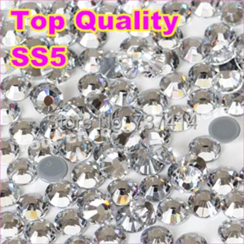 SS5 minisize Best Quality Hot Fix Rhinestone More Shiny,super Bright hotfix stones Crystal 10gross/bag Flatback Whit Glue