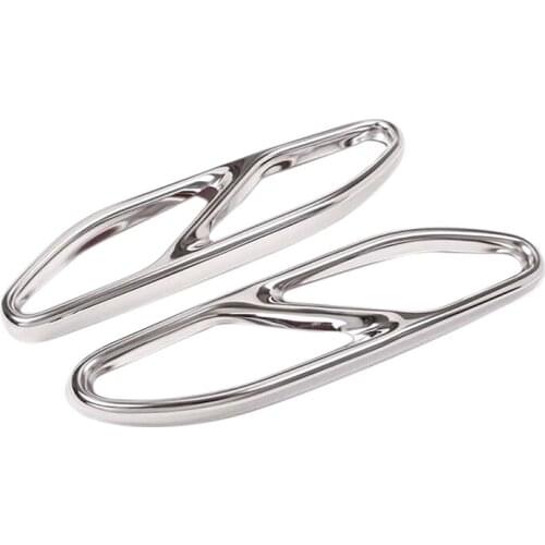 Rear Exhaust Muffler Pipe Cover Trim Stainless Steel Tail Throat Frame for Benz S Class W221 W222 C217 2018-2021