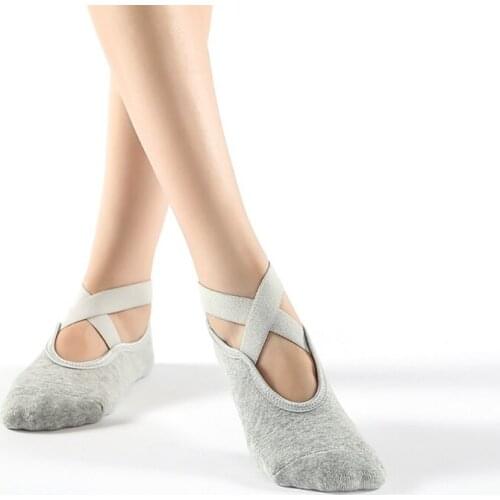 Womens Cotton Yoga Socks Professional Non-slip Sports Socks Bandage Sports Girls Ballet Socks 35-39 Yards