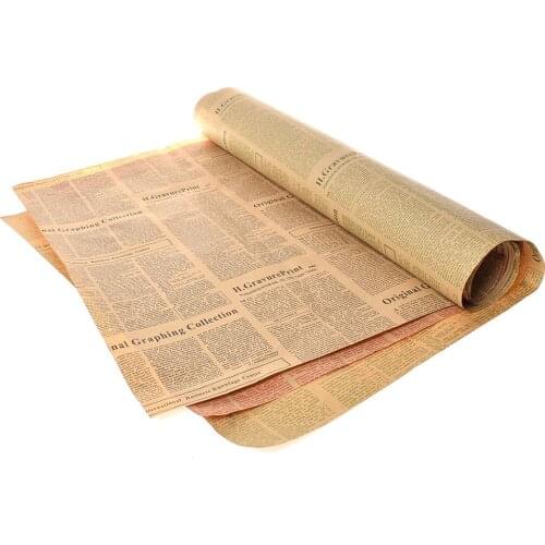 1pcs 77*52cm Christmas Party Thanksgiving Flower Gift Packaging Wrapping Paper Florist Bouquet Wrap Newspaper Paper Material