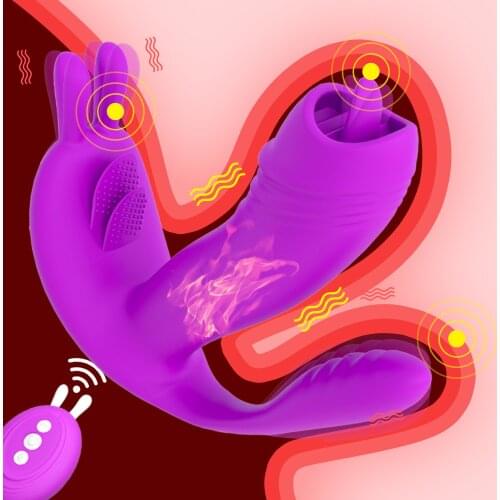 10 Speed Vagina Tongue Licking Heating Vibrator Female Wearable Dildo Vibrator Clitoris Stimulator Erotic Oral Sex Toy For Women