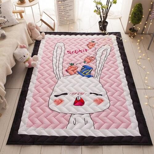 100% cotton new Nordic cartoon carpet cute children crawling thickening foldable living room bedroom climbing mat