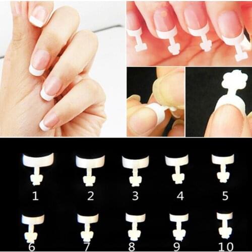 100Pcs/Box Manicure Short Tips Crescent Shape Nail Extension ABS Nail French Edge White Half Paste Tips for Finger