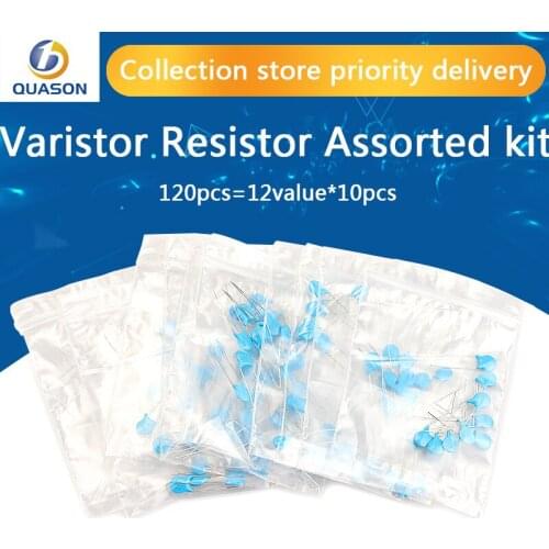 120pcs=12value*10pcs Varistor Resistor Assorted kit 5D471K 7D471K 7D431K 7D391K 10D471K 10D431K 10D391K 14D471K 14D431K 10D241K