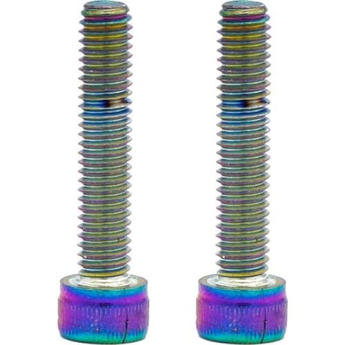 2Pcs Mountain Bike Handlebar Cover Stainless Steel Screw Road Bike Front Fork Headset Bolts Durable Screw M6*30MM Bicycle Screws