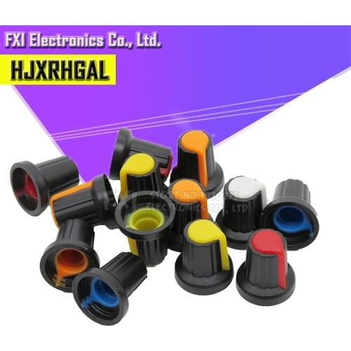 5value*6PCS=30PCS WH148 potentiometer knob cap(copper core) 15X17mm AG2 Yellow Orange Blue White Red
