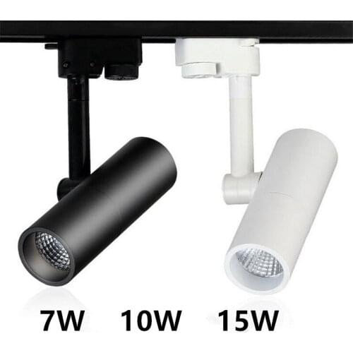7W 10W 15W COB LED Spot Track light 110V-220V Modern Ceiling Home Deco.with Rail Fixutre for Cloth Shop Art gallery by 8pcs/lot