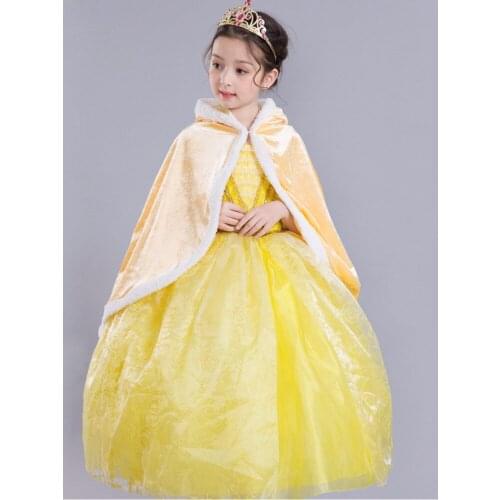 ABGMEDR Brand Fantasia Princess Belle Dress Girls Children Party Cosplay Chothing Girls Dress Carnival Costume Kids Clothes 2018